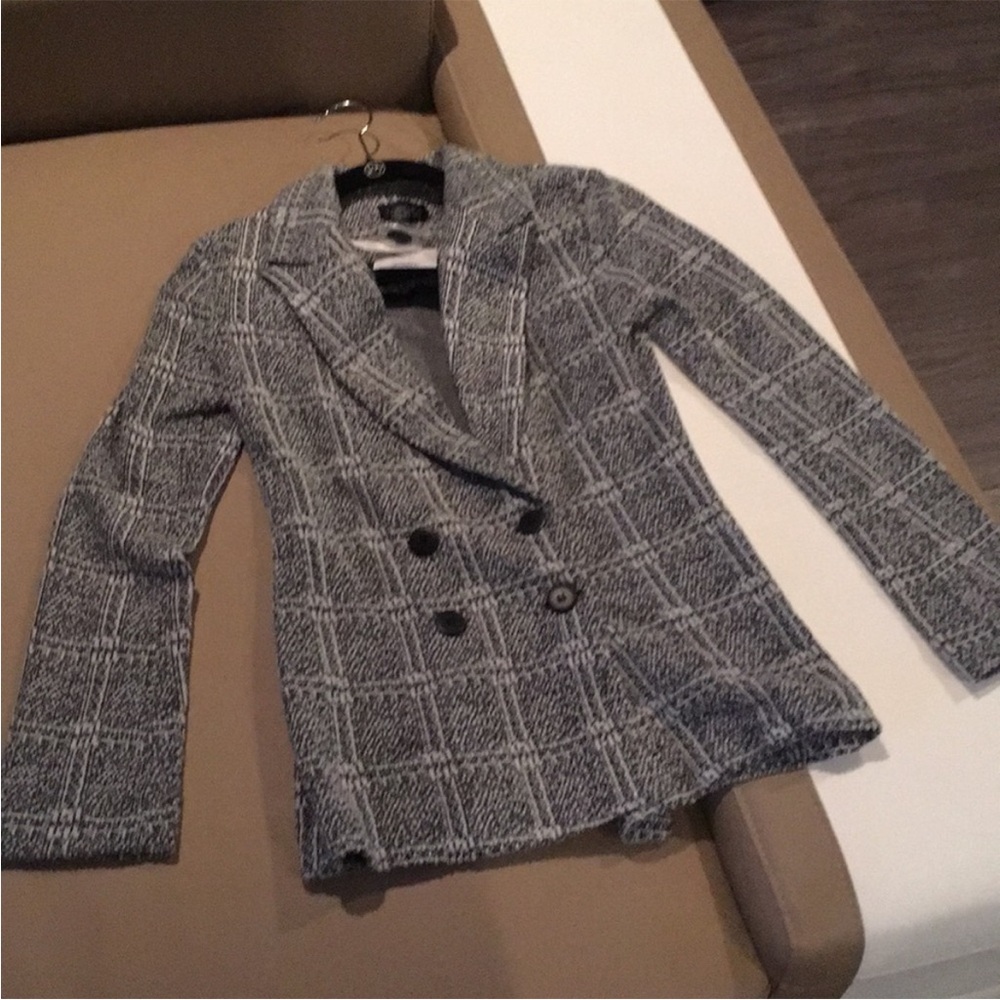 Women's Gray Plaid Jacket